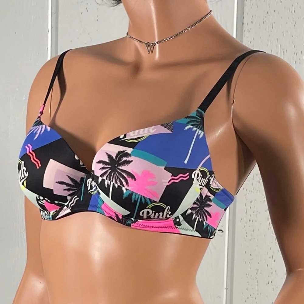 * PINK Victoria Secret Women's  Tropical Wear Everywhere Bra Sz 32D